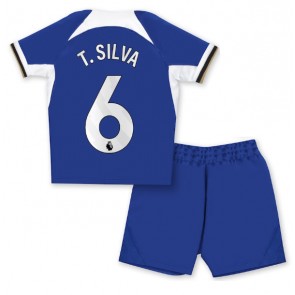 Maillot de foot Chelsea Thiago Silva #6 Domicile enfant 2023-24 Manches Courte (+ pantalon court)